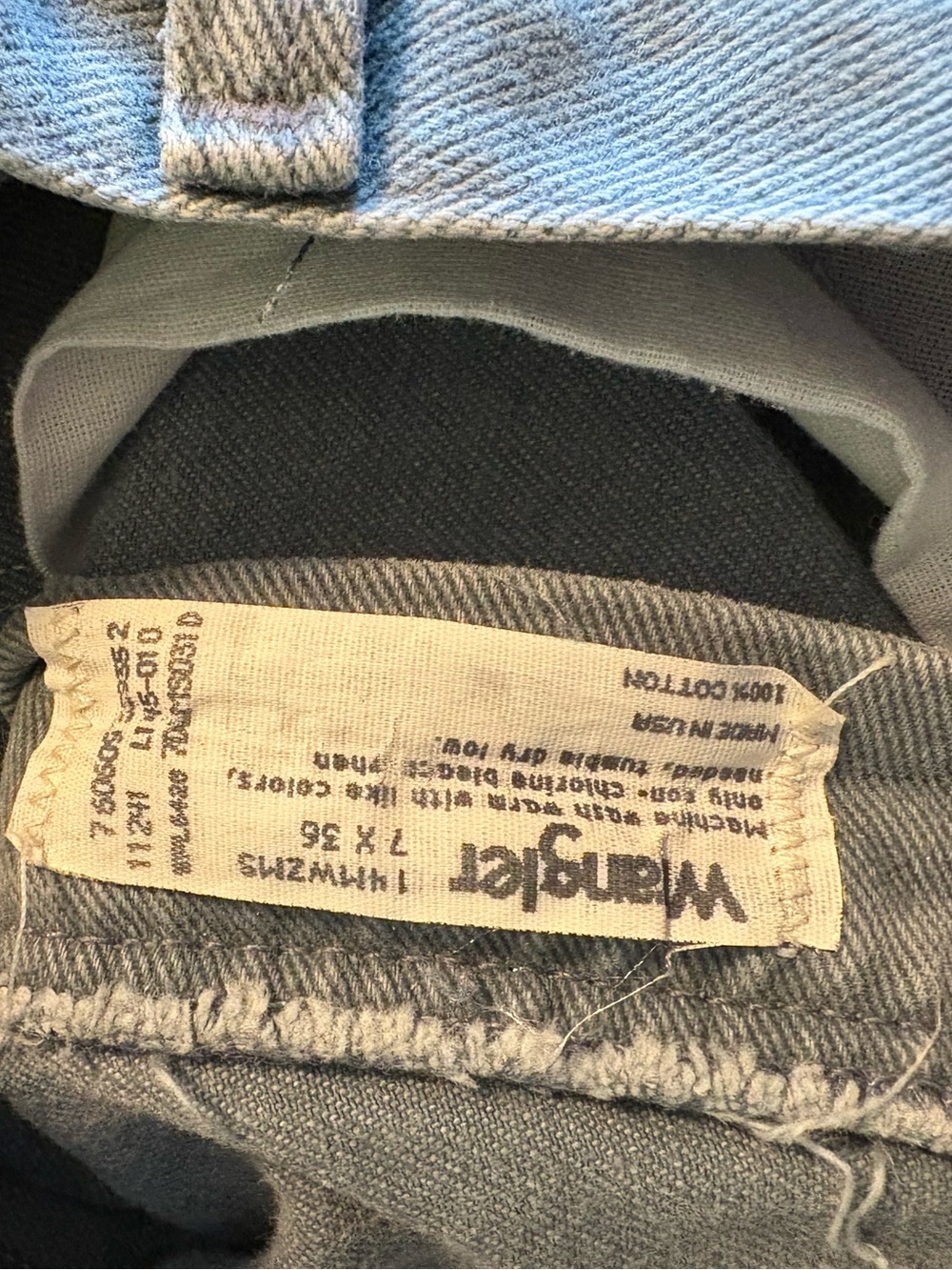 Vintage Wrangler High Rise Jeans blue Gray Wash Straight Leg 7x36 Western (1220) - Picture 2 of 9